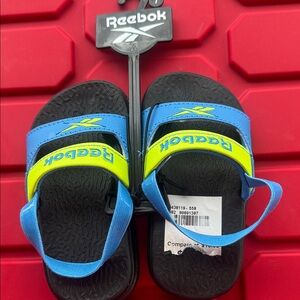 Reebok Kids Sandals in Blue and Neon Yellow